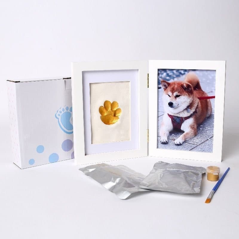 Kit porta-retratos dobrável com impressão de dedos de cachorro