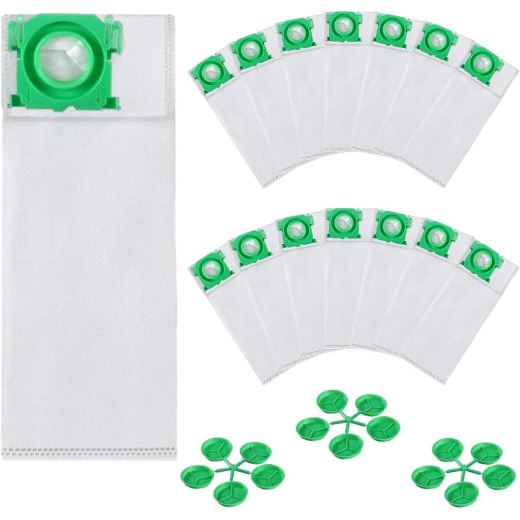 Pacote com 15 sacos de aspirador brancos e verdes para aspirador de pó Sebo Airbelt Série K K1/K2/K3