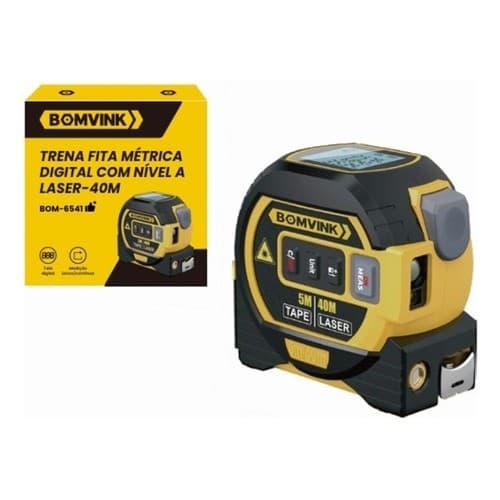 Trena Digital Medidor Digital 3 Em 1 Laser 40M, Fita De 5M E Nível