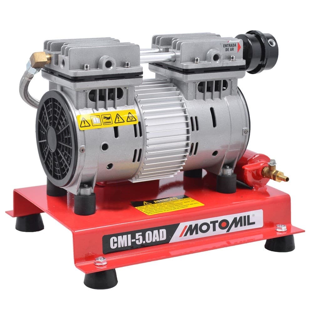 Compressor de ar direto Motomil CMI-5 AD 1HP 220V cinza metálico com base vermelha