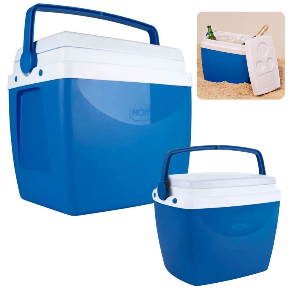 Conjunto Coolers Térmicos Azuis 6 Litros + 26 Litros Caixas Térmicas Mor Praia, Camping, Passeio