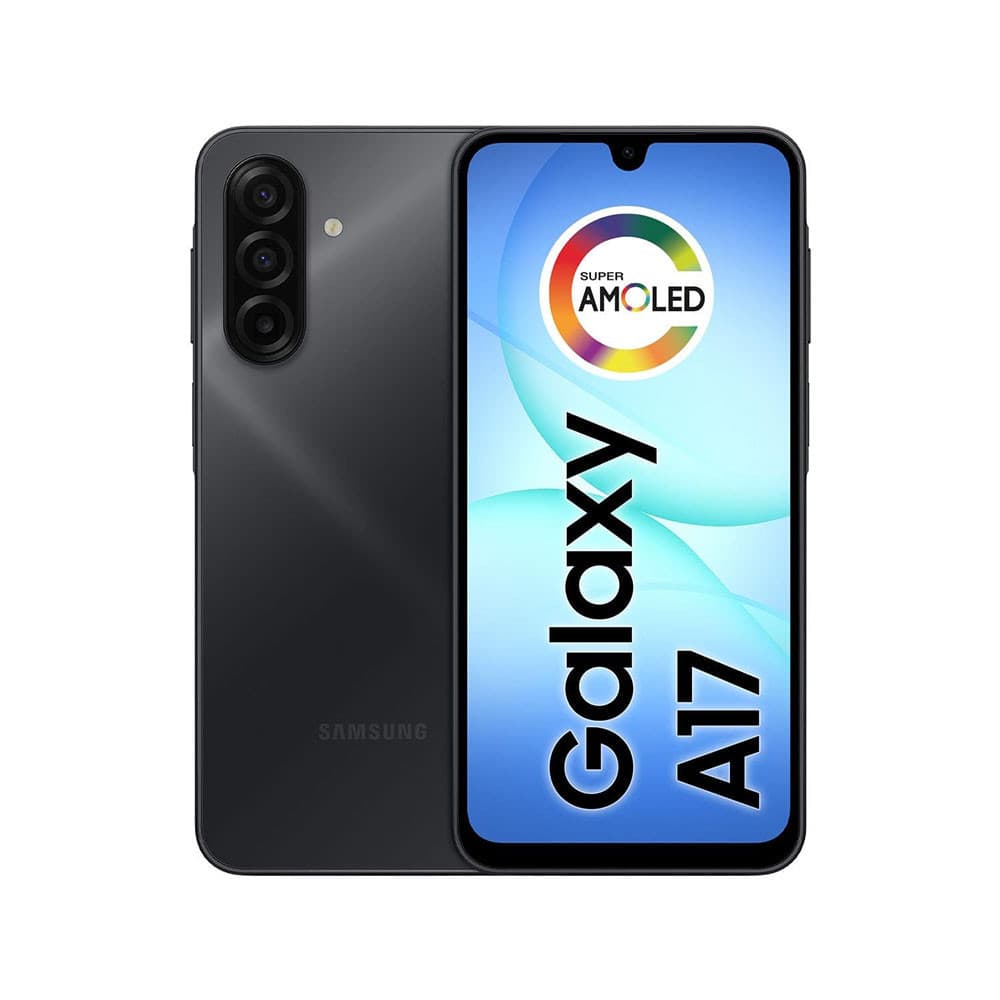 Smartphone Samsung Galaxy A17 4G cinza com tela Super AMOLED de 6.7 polegadas e câmera tripla