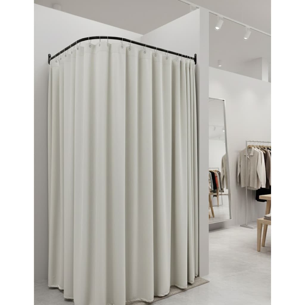 Cortina branca de tecido premium para provador, tamanho extra grande, 100% blackout, 2,80m x 2,10m.