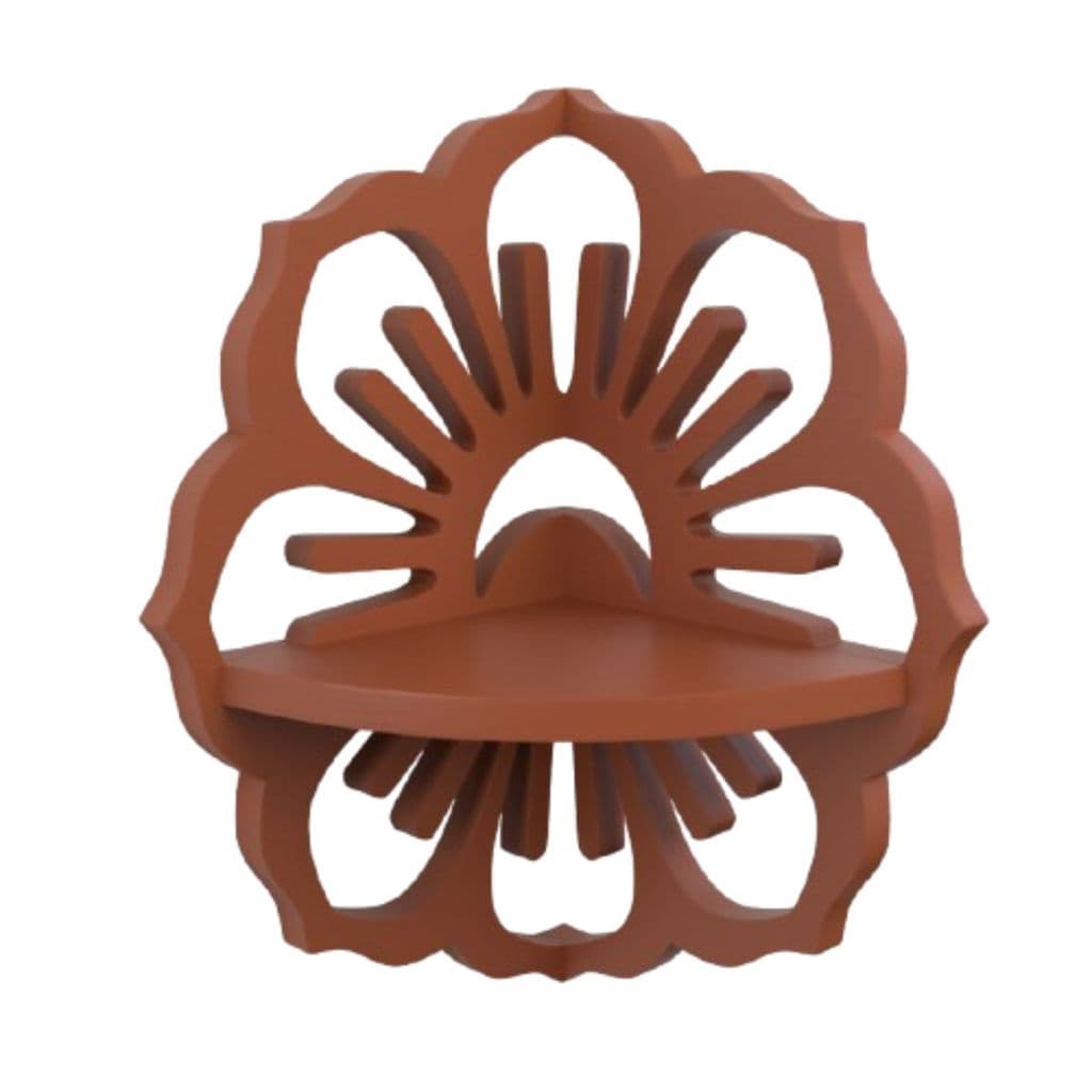 Prateleira canto flor  NB CANTO FLOR Multivisao prateleira decorativa  flor no fundo, prateleira pequena flor laranja