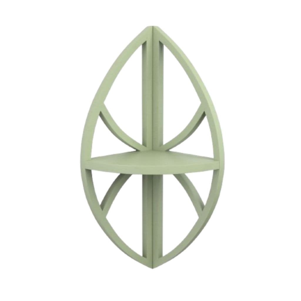 Prateleira canto folha    NB CANTO FOLHA Multivisao prateleira decorativa folha no fundo, prateleira pequena flor verde