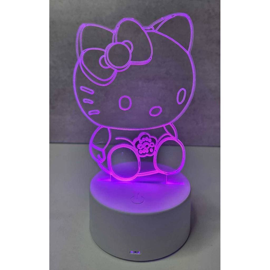Luminária de mesa Led RGB Hello Kitty com controle remoto