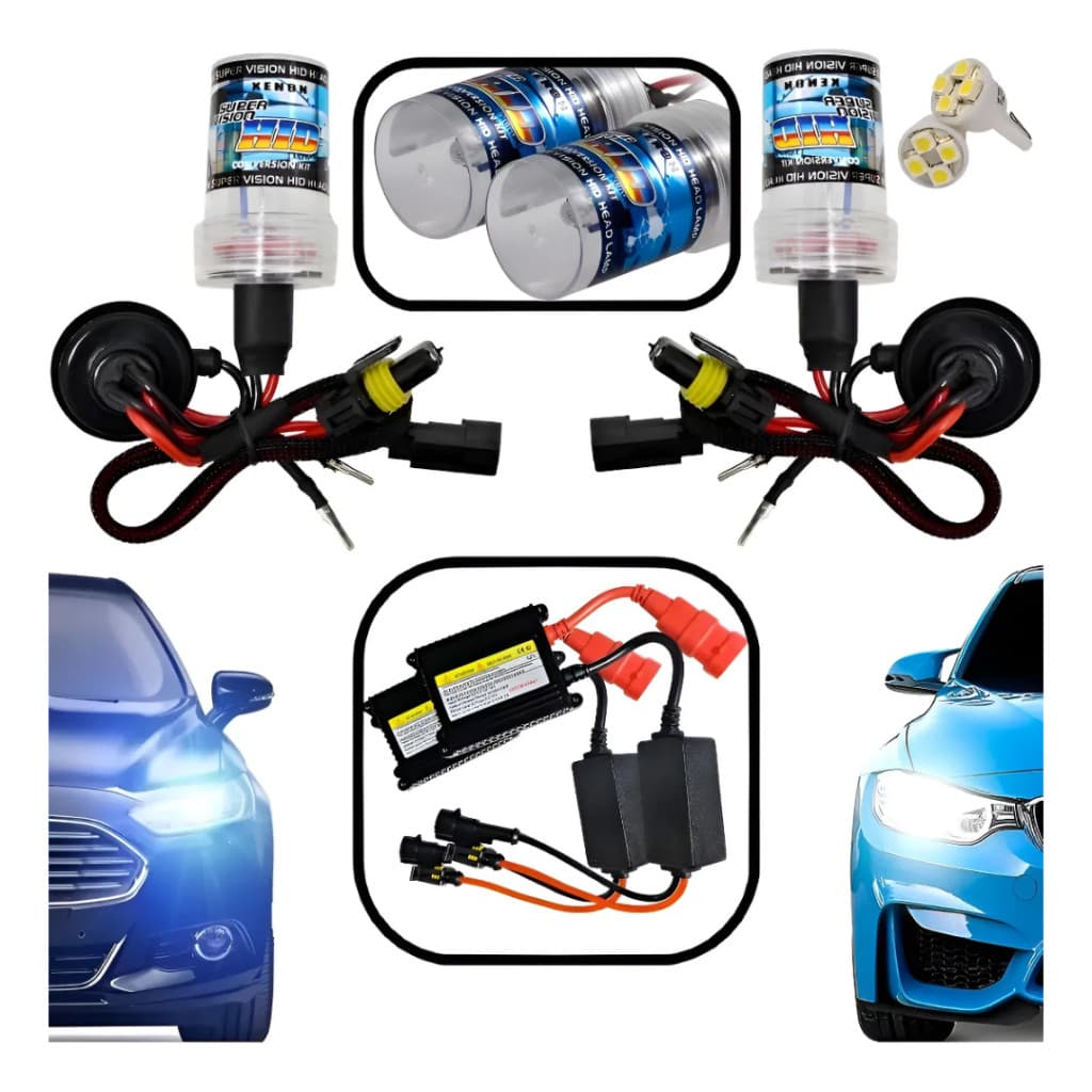 Kit Xenon HB4 8000K 35W Completo com Reator HID Farol e Milha Super Branca Azulada Alta Luminosidade HB20 S10