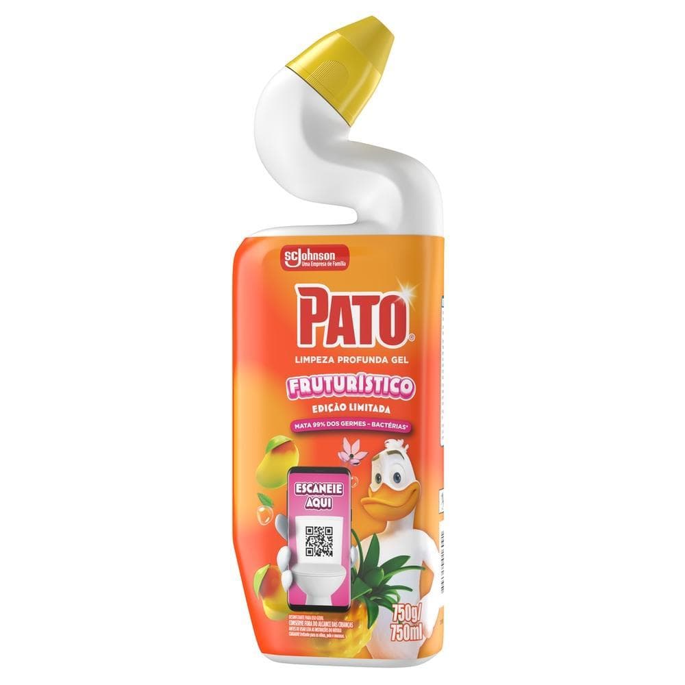 Desinfetante Uso Geral Fruturístico Pato Limpeza Profunda Squeeze 750ml