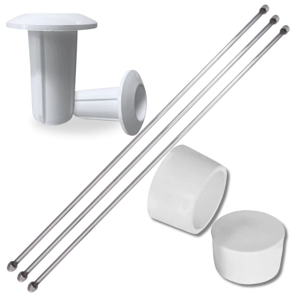 Kit de montagem para escadas de piscina com tirantes de aço inoxidável e encostos de borracha