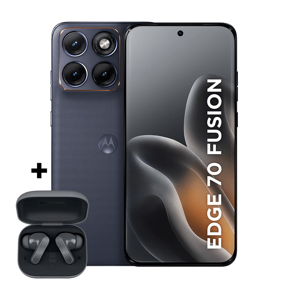 Kit Smartphone Motorola Edge 70 Fusion 5G 256GB com Fone Bluetooth Moto Buds Bass