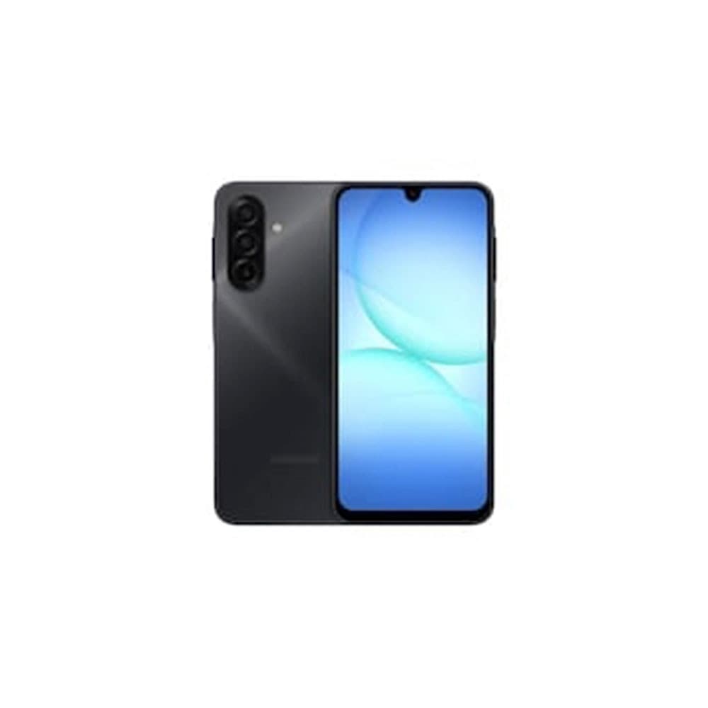 Smartphone Samsung Galaxy A17 5G 256GB, visão frontal, cor preta, tela Super AMOLED, câmera tripla e frontal.