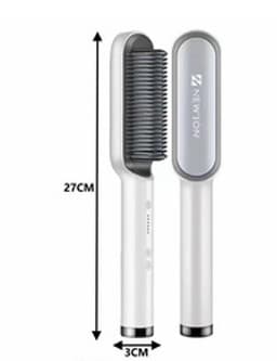 Escova Alisadora De Cabelo Elétrica Bivolt, Alisa, Hidrata, Modela, Alinha e Anti Frizz cor branca