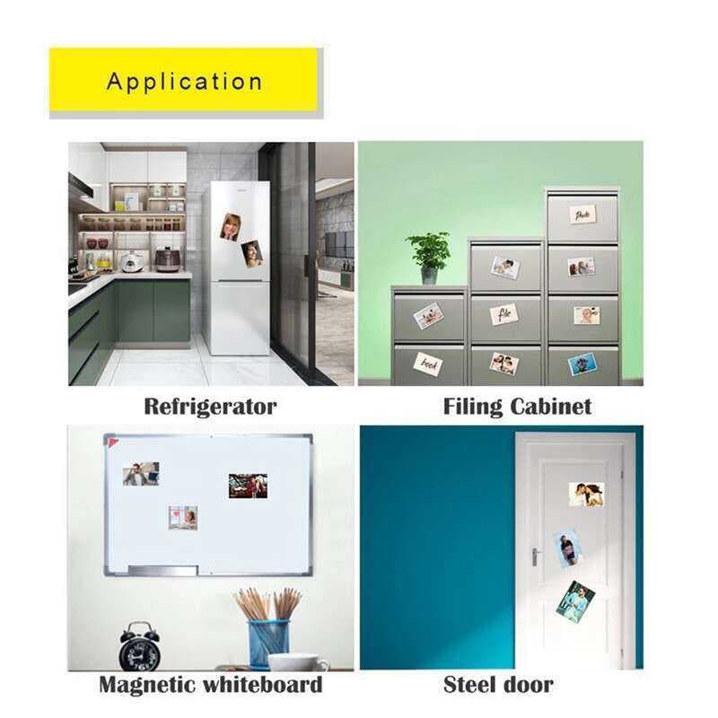 Aplicações de molduras magnéticas para geladeira, armário de arquivo, quadro branco e porta de aço