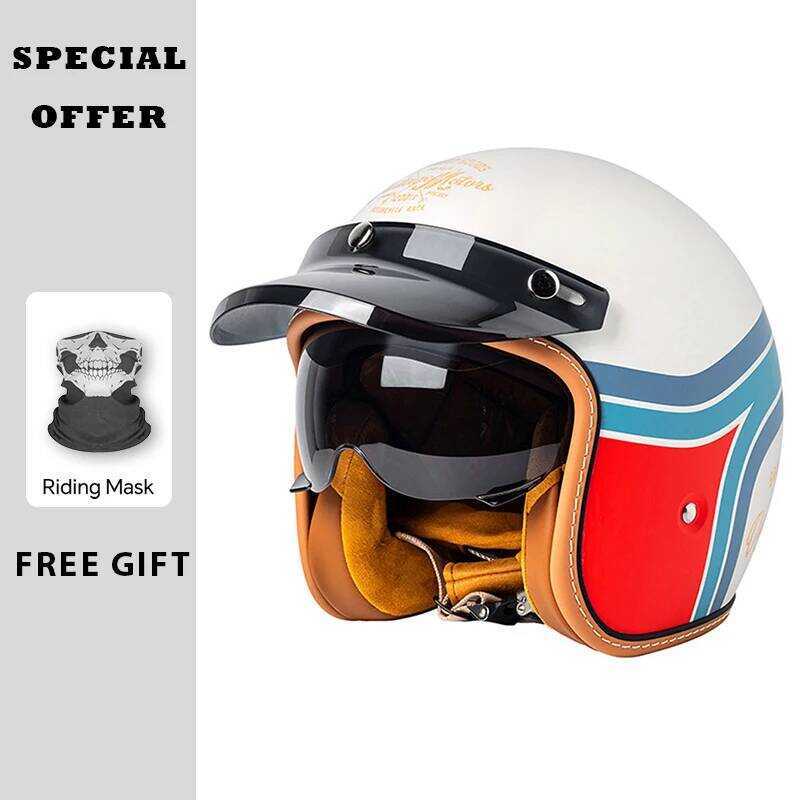DOT Aprovado Jet Capacete Homens Mulheres Rosto Aberto Capacetes De Motocicleta ABS Material Equipamentos De Moto
