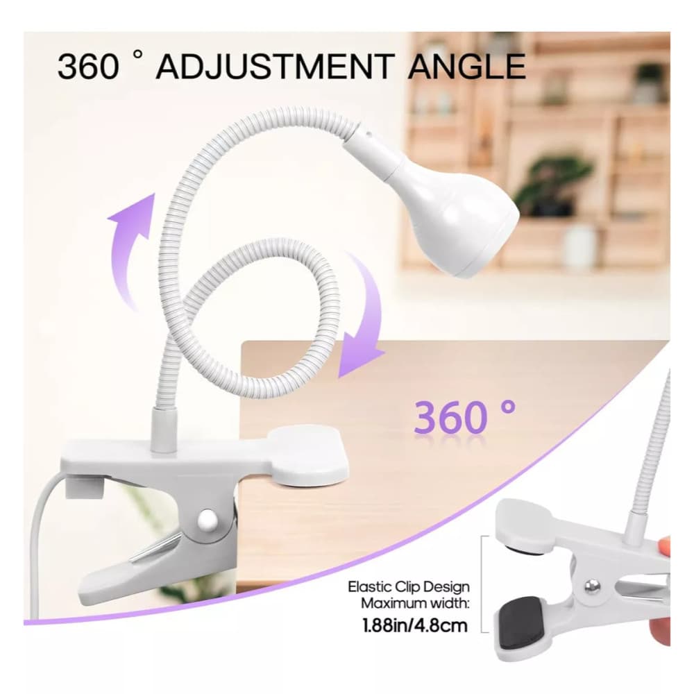 Mini Luminária Clip De Mesa com LED Ultravioleta Secagem Esmalte e Primers Rohs MJD-8