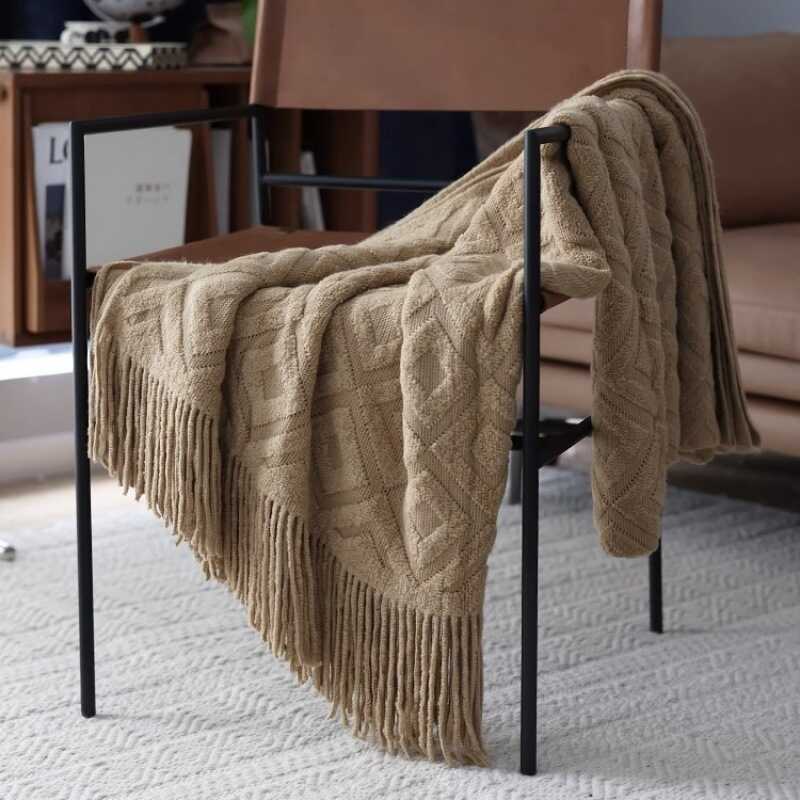 Retro diamante cama final toalha b & b Hotel modelo quarto cama bandeira sofá cobertor decorativo ar condicionado xale