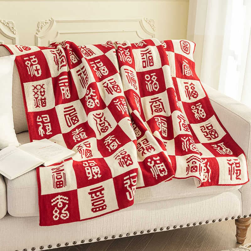 Dupla face Baifu cobertor sofá cobertor escritório único cochilo ar condicionado cobertor quarto estilo chinês presente 