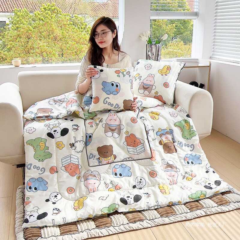 Dupla finalidade travesseiro colcha sofá carro escritório Nap travesseiro almofada dobrável ar condicionado colcha dois-