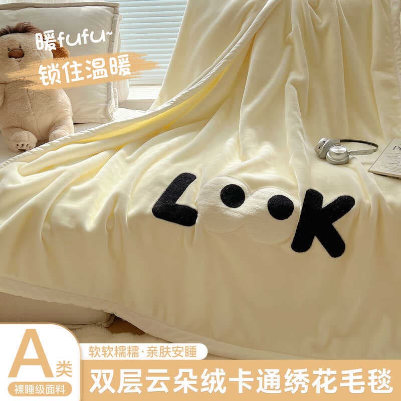 Ins estilo Coral velo cobertor duplo engrossado quente flanela sofá capa cobertor escritório Nap ar condicionado coberto