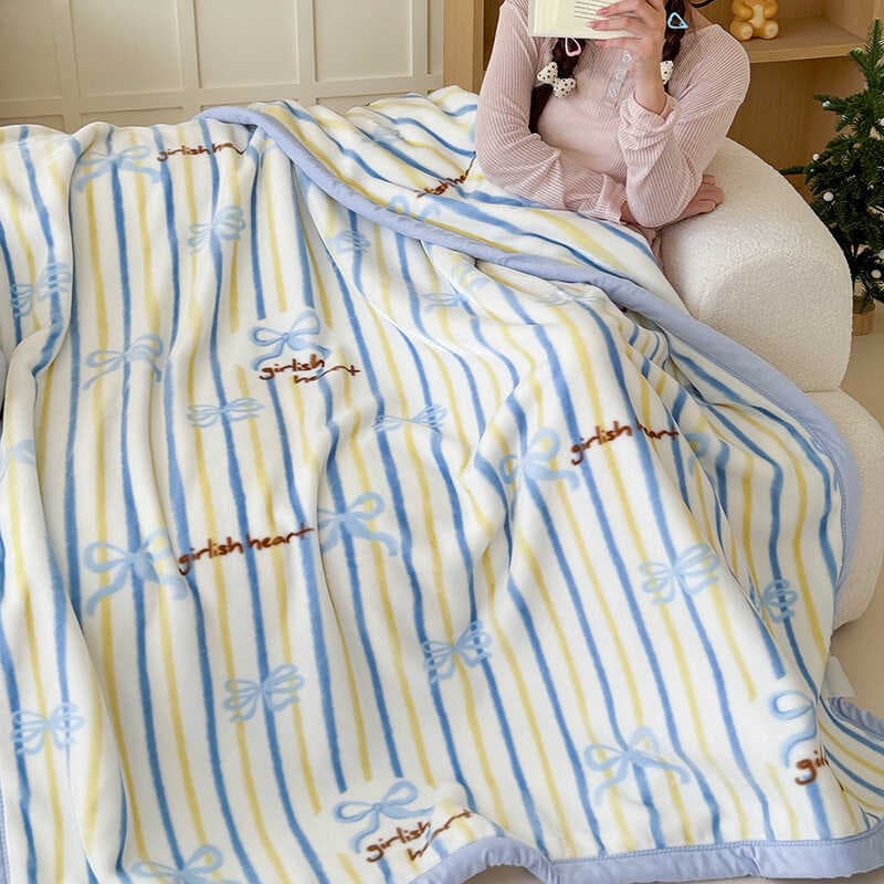 Classe a Cobertor de lã de leite impresso dupla face engrossado escritório cochilo ar condicionado cobertor capa em bran