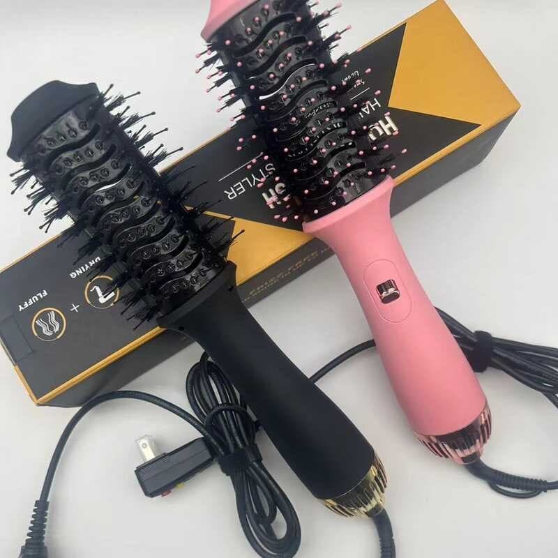 Pequeno pequeno multifuncional pente de ar quente secador de cabelo automático alisador de cabelo íons negativos não mac