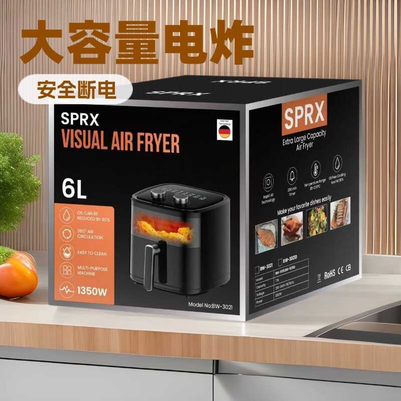 Fritadeira de ar dupla grande capacidade Visual multifuncional eletrodomésticos 1 0-2 4V