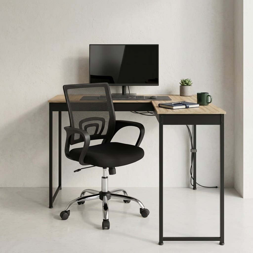 Conjunto Escrivaninha Mesa Gamer Em L Para Computador + Cadeira Giratória