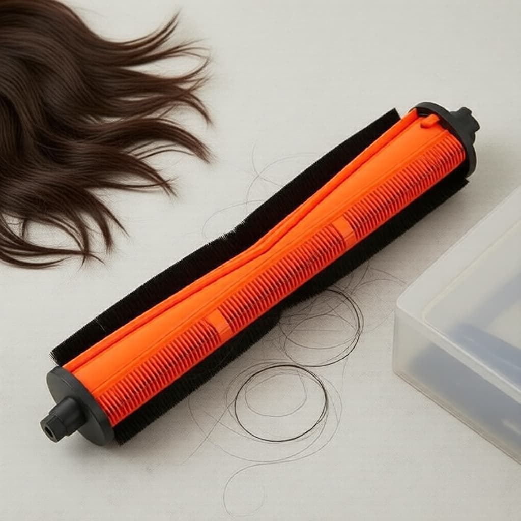 Escova principal autolimpante para robô aspirador Xiaomi X20 Plus & X20 Max, em laranja e preto, sobre fundo branco.