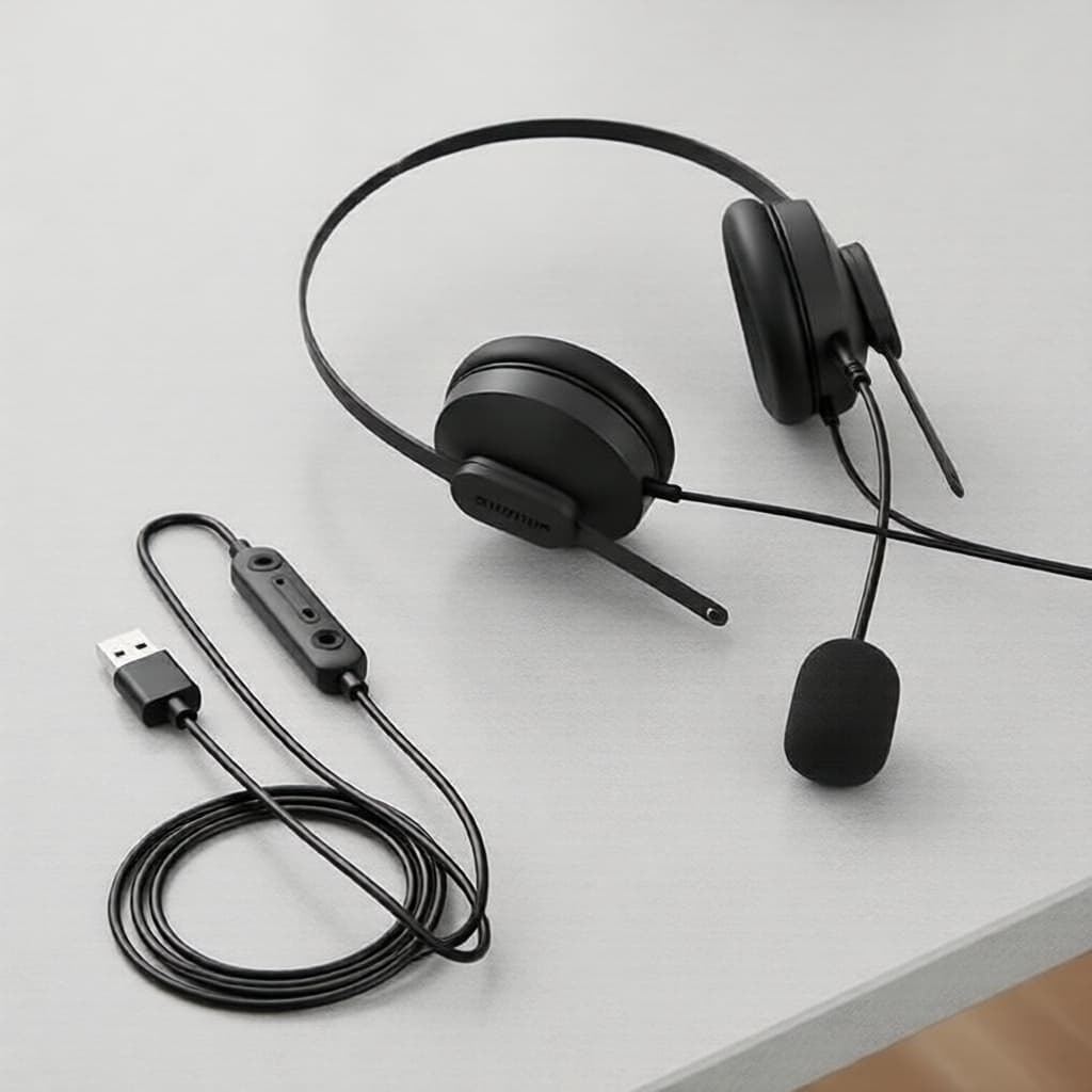 Fone de ouvido PHILIPS SHM1028 com microfone de boom, drivers de 30 mm, cancelamento de ruído e almofadas de couro PU, em preto.