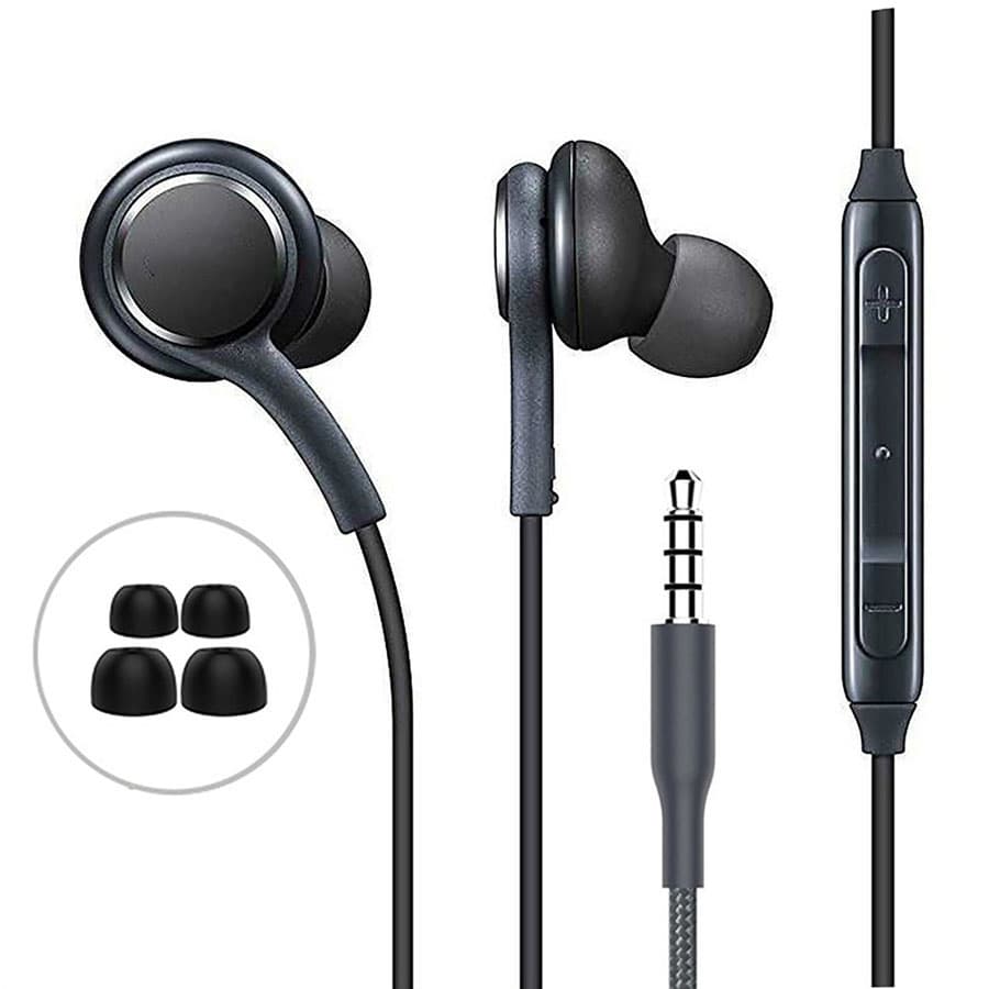  Fones de ouvido 3,5mm com fio, fones de ouvido HD, fones de ouvido confortáveis intra-auriculares, fones de ouvido