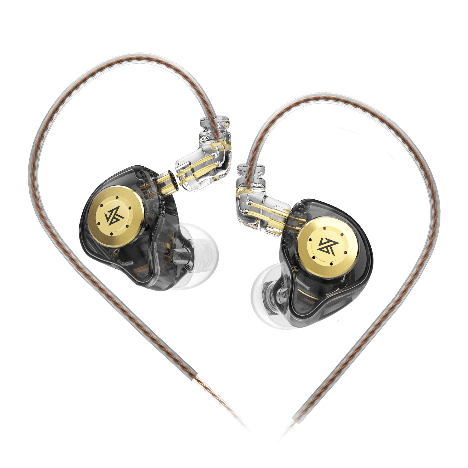 Fones de ouvido intra-auriculares KZ EDX Pro em preto e dourado