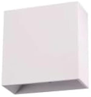 Arandela externa branca slim para fachada, ângulo frontal, fundo branco.