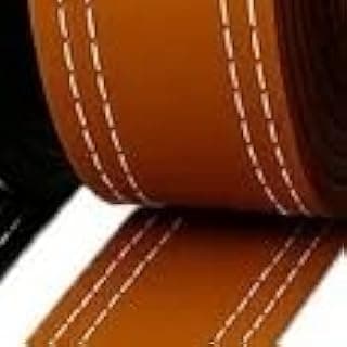 Espelho Meia Lua Duplo Premium Costura Dupla em Caramelo com Costuras Brancas