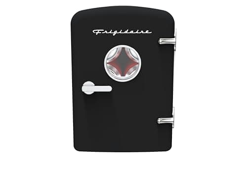 Frigidaire Mini geladeira pessoal retrô portátil para carro, escritório, dormitório ou cabine, 29 cm P x 18 cm L x 26 cm A, preto