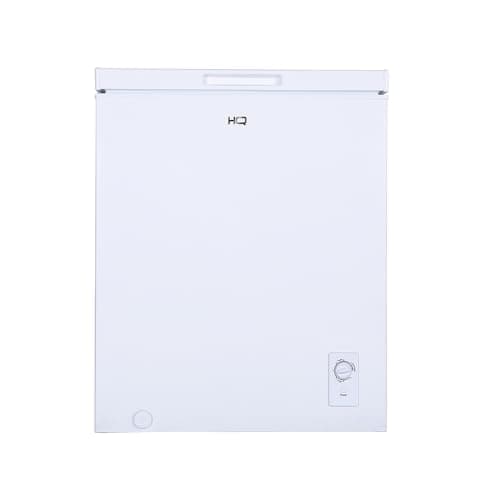 Freezer horizontal branco HQ 160 litros com controle de temperatura e logo HQ