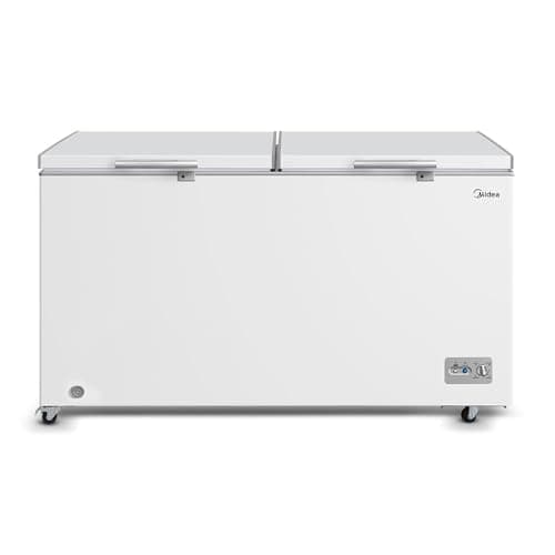 Freezer horizontal branco Midea com duas portas, 508L, modelo MDRC698FZD011-127v