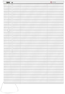 Persiana horizontal branca em PVC 25mm para quartos, salas e escritórios