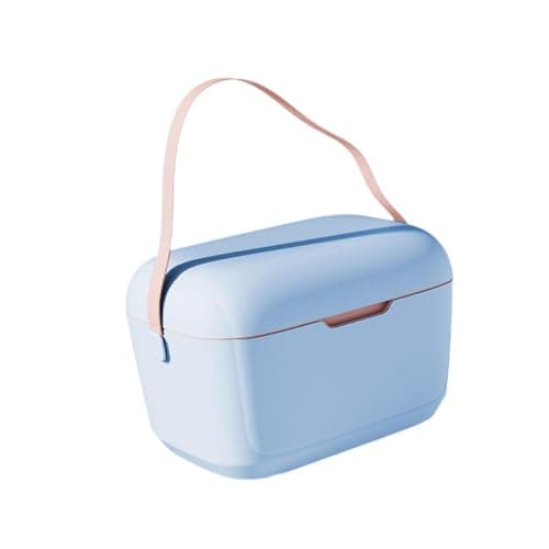 menolana Caixa térmica portátil com isolamento térmico, bolsa térmica de praia, 12L, alça de ombro ajustável, mini lancheira de para camping ao ar, Azul