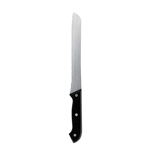 Faca de pão 8 polegadas Tuut Linha Inox, 33 cm, cabo preto, lâmina prateada