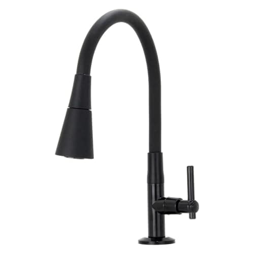 Torneira Gourmet Flexível Preta Para Bancada Pia De Cozinha Abs Tubo Dupla Função Chuveirinho Jato Ajustável Alavanca 1/4 PREMIUM DUPIN