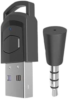 Adaptador de fone de ouvido sem fio, receptor para PS5, PS4, PC, Bluetooth 5.0, preto e cinza