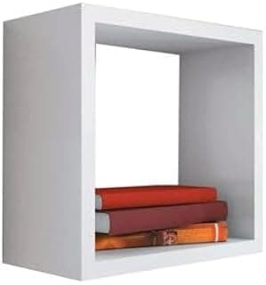 Nichos Decorativos Cubo Flutuantes, MDF Branco, 30x30x10cm, Conjunto de Prateleiras, Montagem Fácil