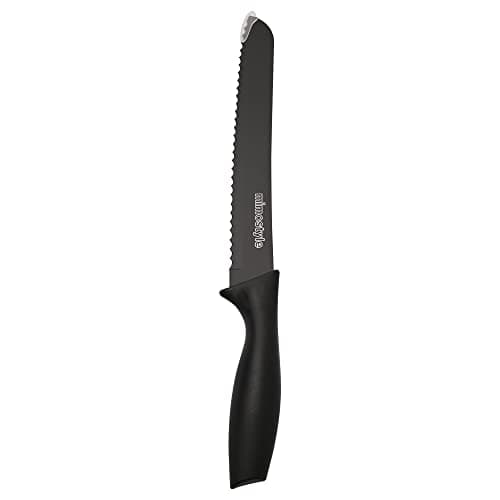 Faca para pão preta Mimo Style 32cm, aço inoxidável, design elegante