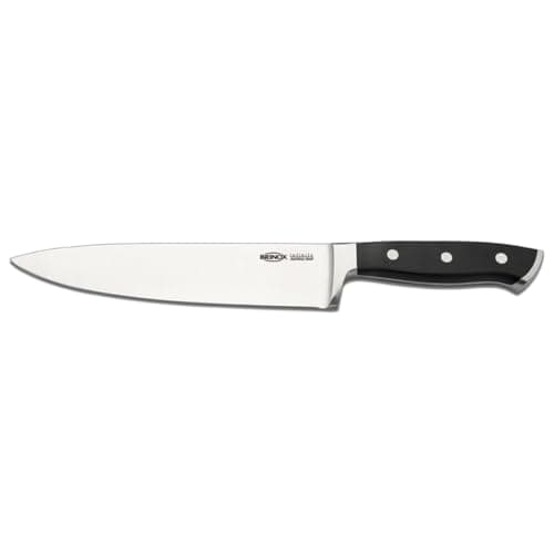 Faca de chef de 8 polegadas da marca Brinox, cabo preto, lâmina de aço inoxidável