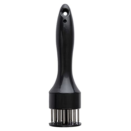 Amaciador de carnes batedor manual em aço inoxidável com furador, preto