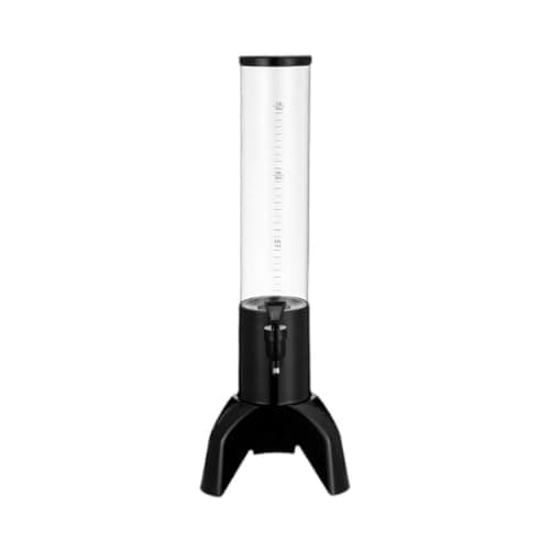 Bothyi Dispensador de cerveja de mesa da torre Mimosa conveniente de reabastecimento fácil de reabastecimento de bebidas de grande capacidade para o ar livre, Preto, 1.5l