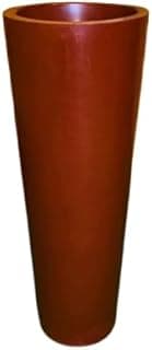 Vaso de planta grande coluna marrom liso moderno