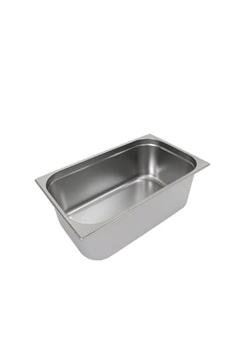 Cuba gastronômica em aço inox, GN 1/1, 200mm de profundidade, 30 litros, prateada