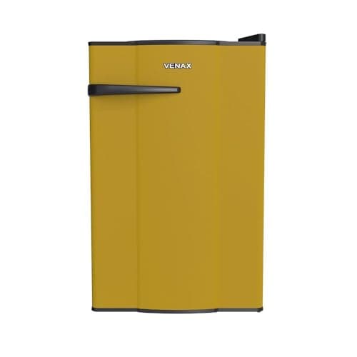 Frigobar Venax Amarelo 82L NGV10 127V com design moderno e porta amarela