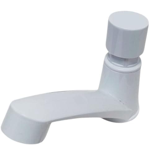 Torneira ABS Branca Lavatório Automática Temporizada Mesa